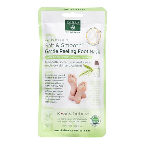 Earth Therapeutics Soft And Smooth Gentle Peeling Foot Mask 054 Fl Oz