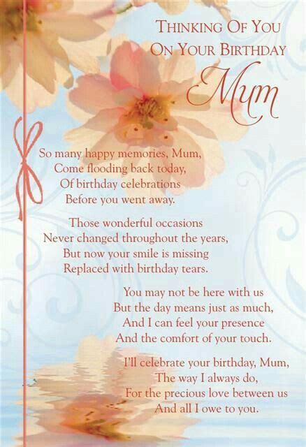 A Birthday Card With Flowers And The Words Thinking Of You On Your