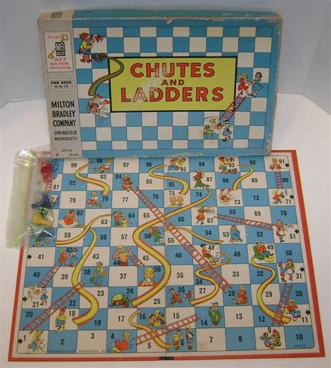 Vintage Milton Bradley Chutes And Ladders Game 100 Complete 1945