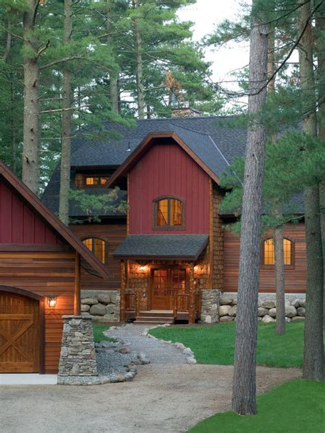 This cabin features barbecue grills. Cabin Paint | Houzz