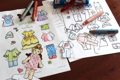 Papier Puppen, Anziehpuppen, Püppchen zum Ausschneiden Download