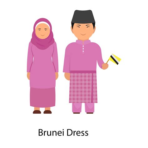 Pareja De Vestido De Brunei 2527640 Vector En Vecteezy