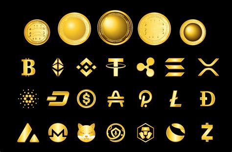 Icon Set Crypto Currency Symbol With Gold Coin 4813621 Vector Art At