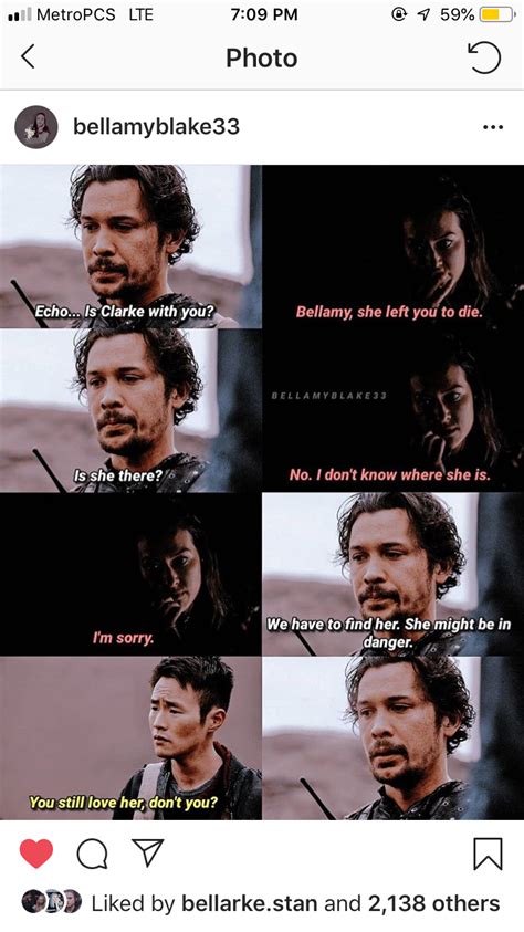 And may we meet again, in the clearing, at the end of the path. — stephen king —. he'll always love her | The 100 show, Bellarke, The 100 cast
