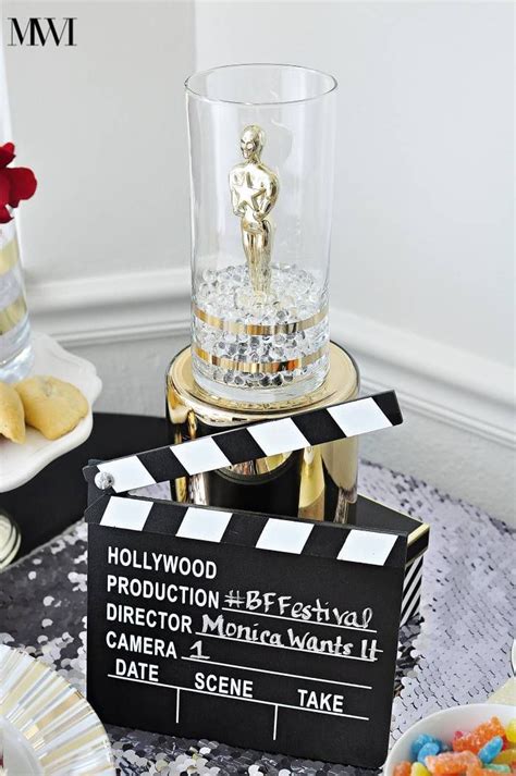 Cute Centerpiece And Decoration Ideas For An Oscar Viewing Or Hollywood