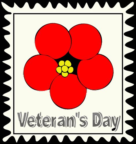 Poppy Postage Stamp Vector Drawing Public Domain Vectors