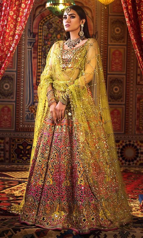 Pakistani Bridal Mehndi Lehnga Choli N7025