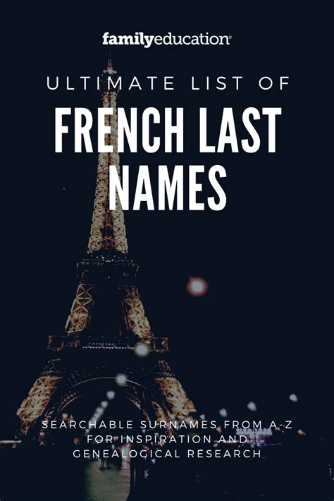 A Complete List Of French Last Names Meanings French Last Names