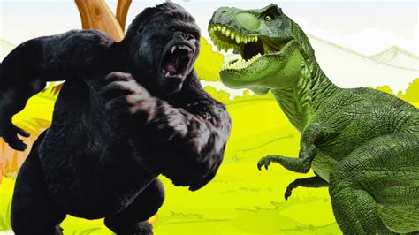 Gorillas are four to ten times stronger than humans; T Rex, King Kong, Dinosaur, Gorilla, Anaconda Rhymes for ...