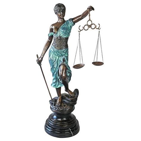 Themis Blind Justice Cast Bronze Statue Tabletop Aa5020 Design