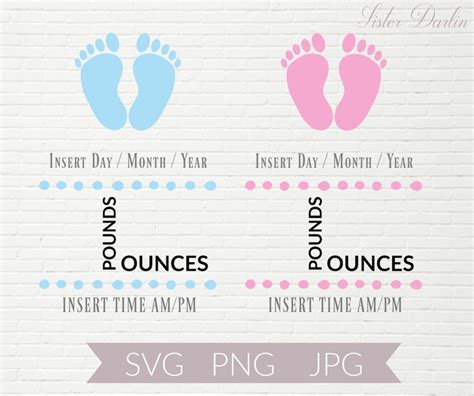 Birth Stats Template Blank Free Svg