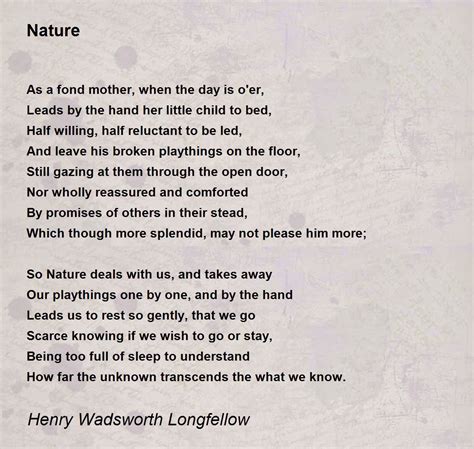 Nature Poem By Henry Wadsworth Longfellow Poem Hunter