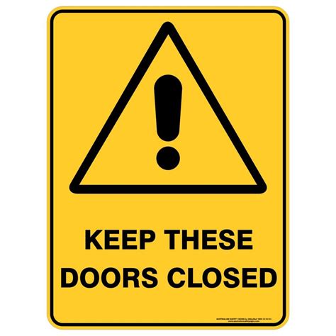 Keep These Doors Closed Buy Now Discount Safety Signs Australia