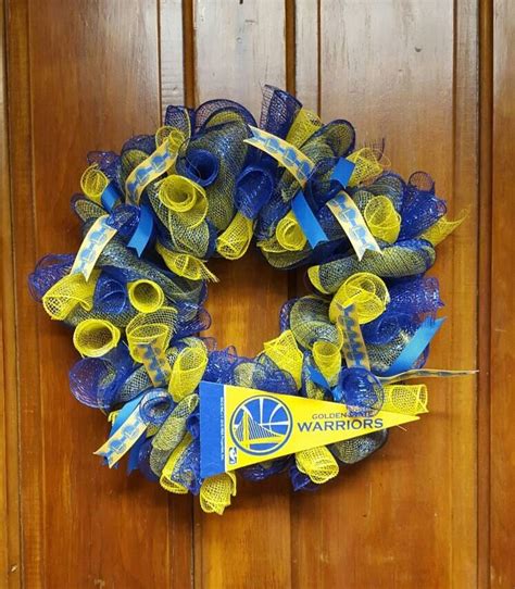 Golden State Warriors Inspired Wreath Ready To Ship Wall