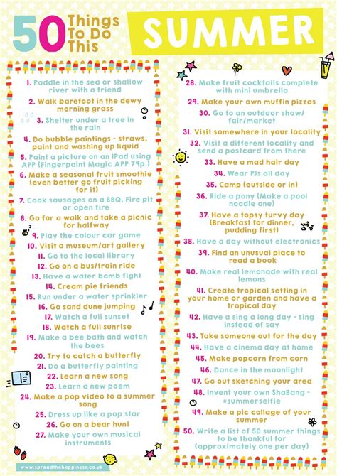 Broadford Primary 50 Things To Do This Summer