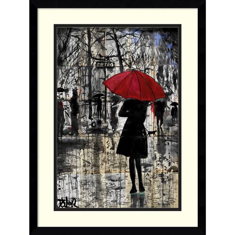 Framed Art Print Metro Red Umbrella By Loui Jover 17 X 23 Inch Red Umbrella Framed Art