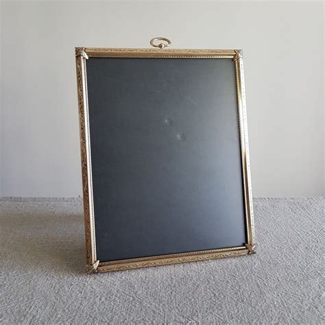 8 X 10 Ornate Gold Metal Picture Frame W Pocket Watch Hoop