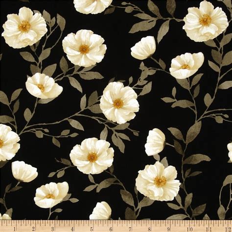 Midnight Poppies Poppies Allover Black Poppies Floral Wallpaper