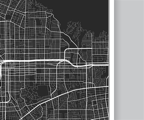 Pasadena California City Map Printable Road Map Street Map Etsy