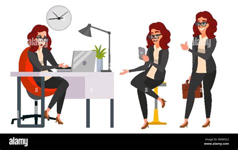 Business Woman Character Vector Working Girl Environment Process