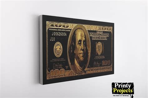100 Dollar Bill Art Abstract Style Poster Canvas Painting Etsy
