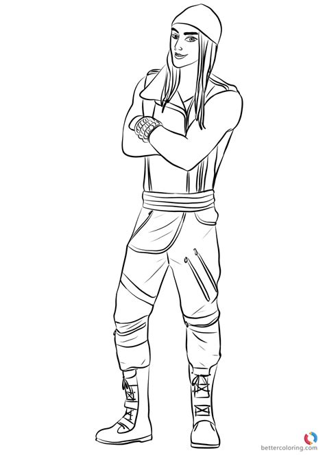 Jay from Descendants 2 Coloring Pages Printable for Kids Free