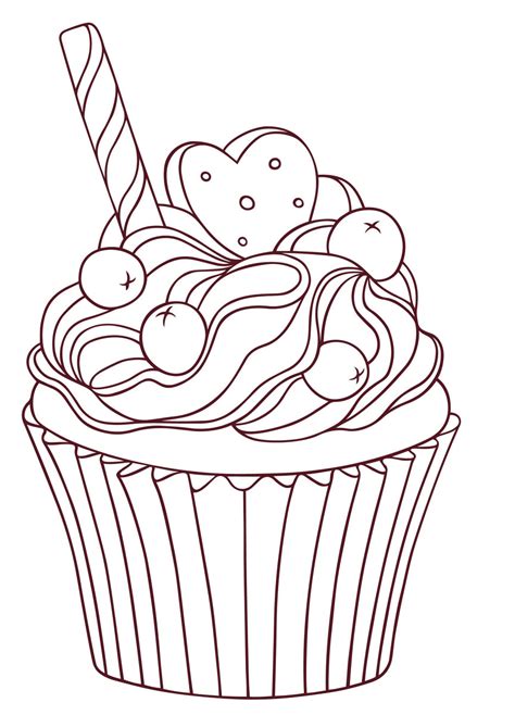 Cupcakes Party Sweet Pdf Coloring Book With 30 Decorated Yummy Cake