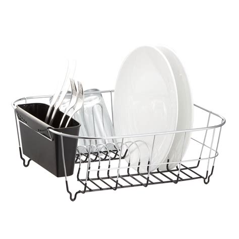 The most common kitchen sink drainer material is metal. Deluxe Chrome-plated Steel Small Dish Drainers (Black ...