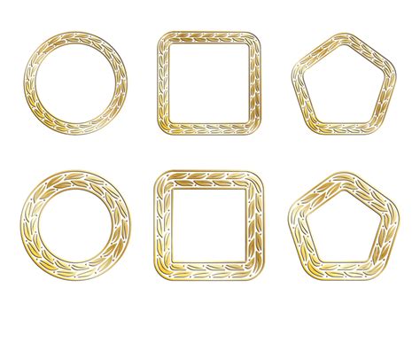 一組用於裝飾標題的金色葉子圓形和方形框架 華麗的 鏡框 方塊方形向量圖案素材免費下載，png，eps和ai素材下載 Pngtree