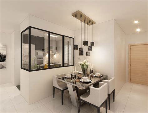 Modern Hdb Interior Design Dining Area And Kitchen Condo