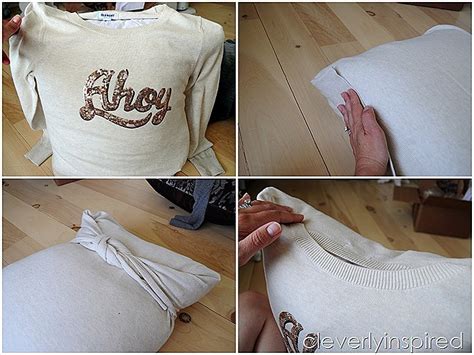 No Sew Pillow Cover From A Sweater Cleverly Inspired