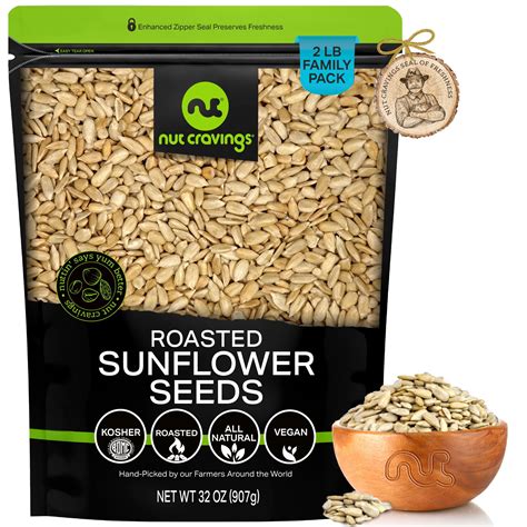 Roasted Unsalted Sunflower Seeds Kernels Edible No Shell 2 Lbs By Nut