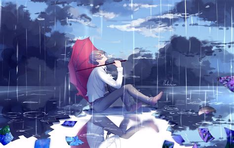 Anime Lluluchwan Art Animeboy Handsome Artist Drawings Rain Rain Illustration Anime