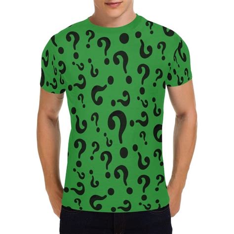 Riddler Questions Mens All Over Print T Shirt Usa Size Etsy