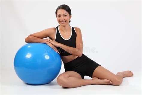 2657 Beautiful Young Woman Posing Exercise Ball Stock Photos Free