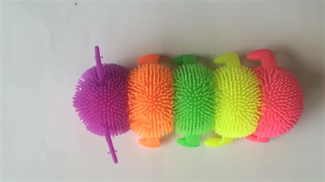 1180616 5 cute led light up stress colorful spiky stress worm puffer ball buy spiky stress
