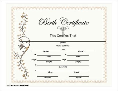 Fake birth certificate maker free : Fake Birth Certificate Template (5) - TEMPLATES EXAMPLE | TEMPLATES EXAMPLE | Birth certificate ...