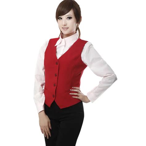 Large Size Slim Office Female Vest V Neck Formal Womens Vest Work Sleeveless Feminine Coat Plus