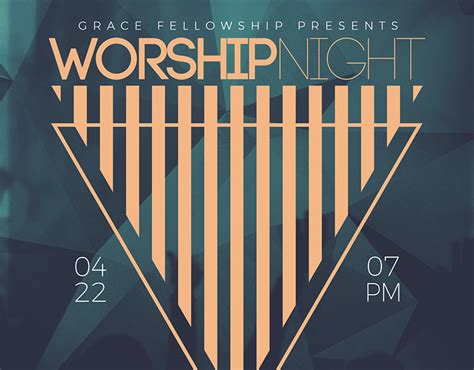 Modern Minimalist Worship Night Flyer Template On Behance