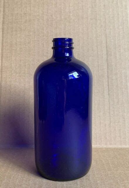 16 Oz Vintage Cobalt Blue Glass Empty Bottle Without Cap Lid 6 5 8”tall Each Ebay