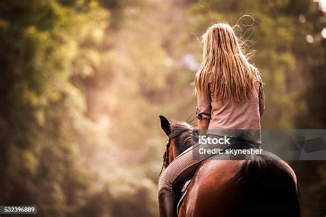 Woman Horseback Riding Stock Photo Download Image Now Horse Riding