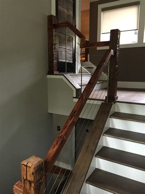 Reclaimed Wood Railings And Newel Posts Farmhouse Staircase New