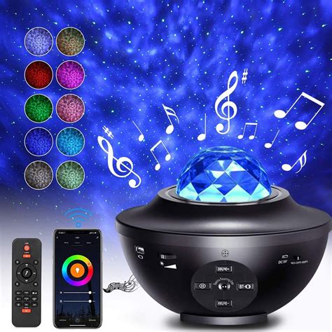 Led Starry Laser Projector Ocean Wave Night Light Lamp Bluetooth