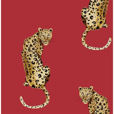 Nextwall 3075 Sq Ft Red Leopard King Vinyl Peel And Stick Wallpaper