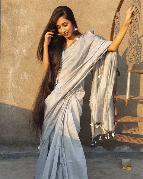 Pin On Long Hair With Saree