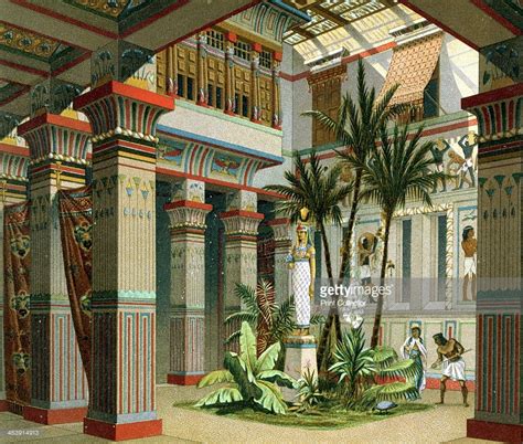 Ancient Egyptian Palace Interior 1888 Published In Historical
