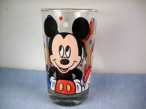 Vintage 1970s Disney Drinking Glass Mickey Minnie And