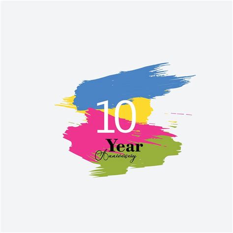 10 Years Anniversary Celebration Color Vector Template Design