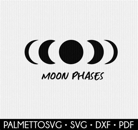 Moon Phases Svg Dxf File Instant Download Silhouette Cameo Cricut Clip