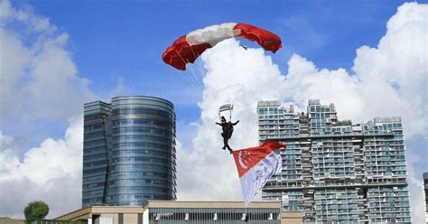 Red Lions Performing Free Fall Jumps At Bishan And Ghim Moh On Aug 7